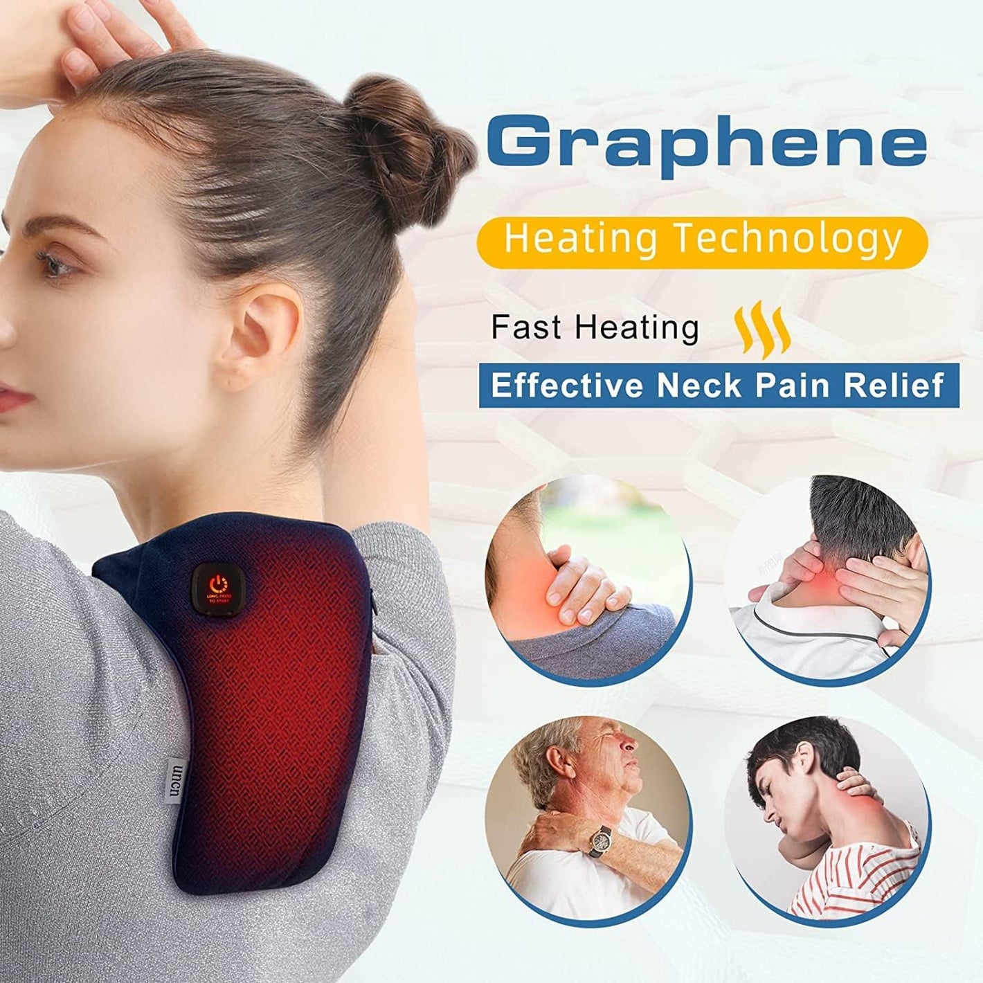 Electric Neck Heat Pad Cordless Rechargeable Neck Warmer for Neck Pain Relief with Washable Cover